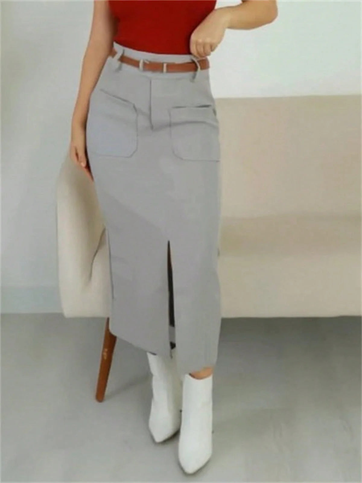 A-Lows A & L Saia Feminina Tailor Longa Com Anel Aberto (P ao GG) 17 Cores
