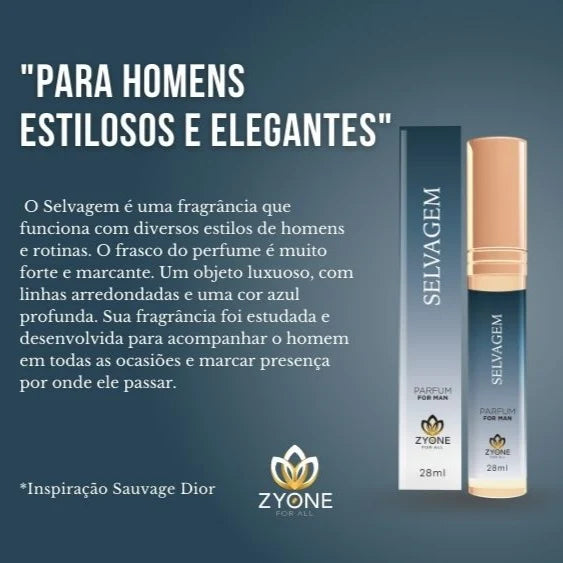 Perfume Masculino Wild Zyone 28ml Eau de Parfum (EDP) Alta Fixação Fragrância Importada