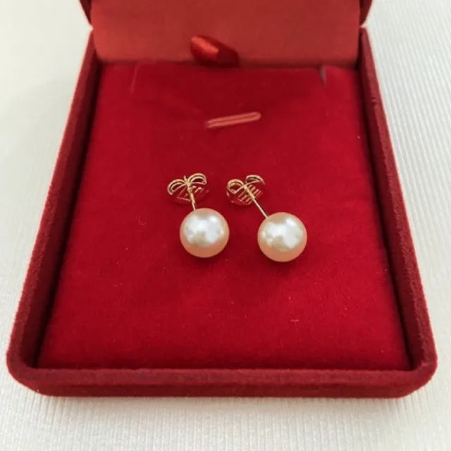Conjunto de Colar Duplo com Pérolas e Brincos 12mm Banhado a Ouro 18K - Luxo e Garantia