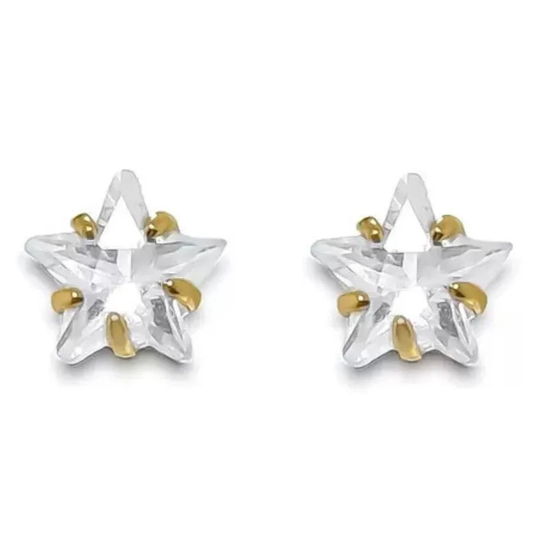 Conjunto Ouro 18K Ponto de Luz com Pingente, Brinco e Colar com Zircônia