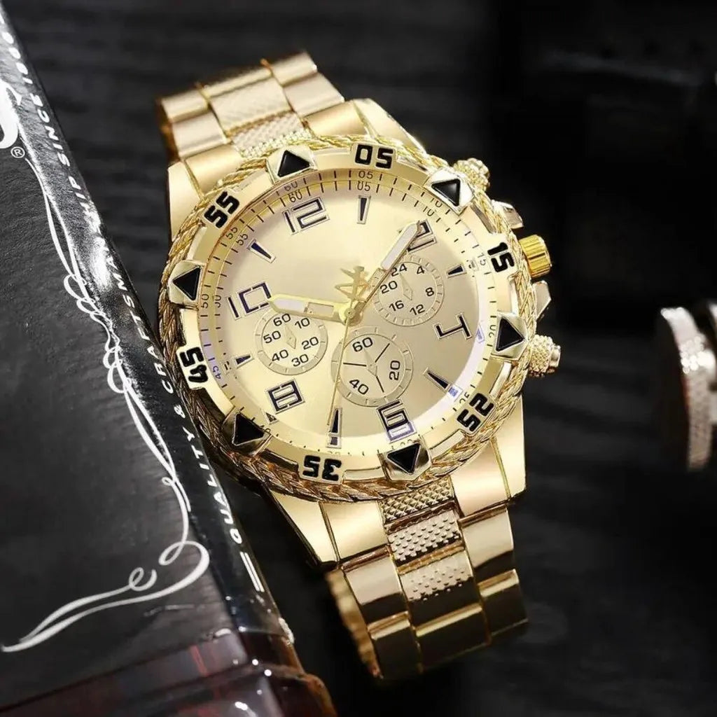 Relógio Masculino de Metal Pallyjane Prata – À Prova d'Água com LED Silver Master