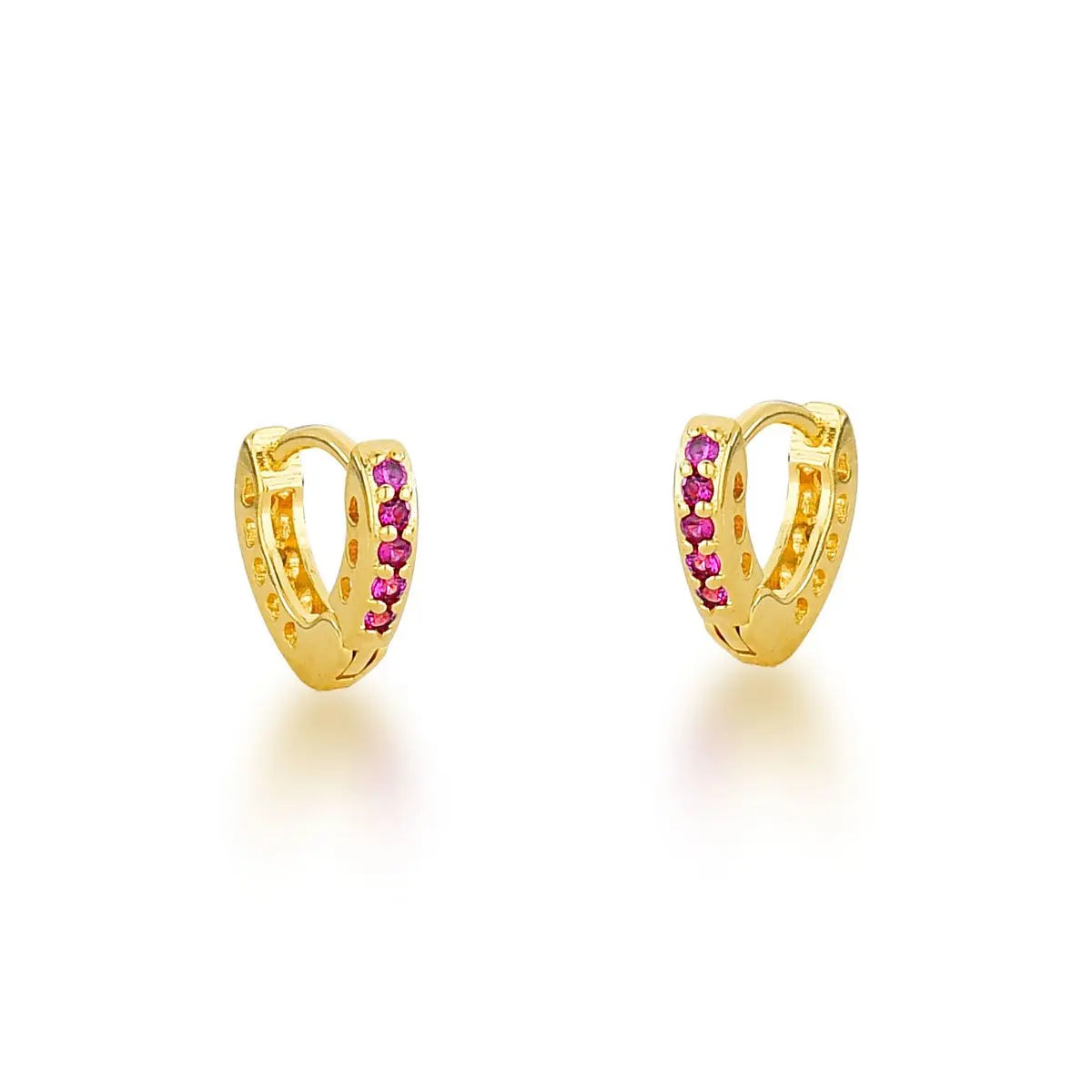 Brinco Argola Mini Colorido Banhado a Ouro 18K