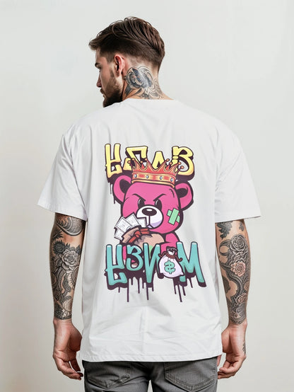 Men's Streetwear T-shirt Unisex Bear Money Shirt