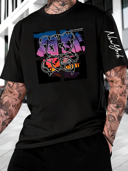 New York Bear Men's Streetwear T-shirt