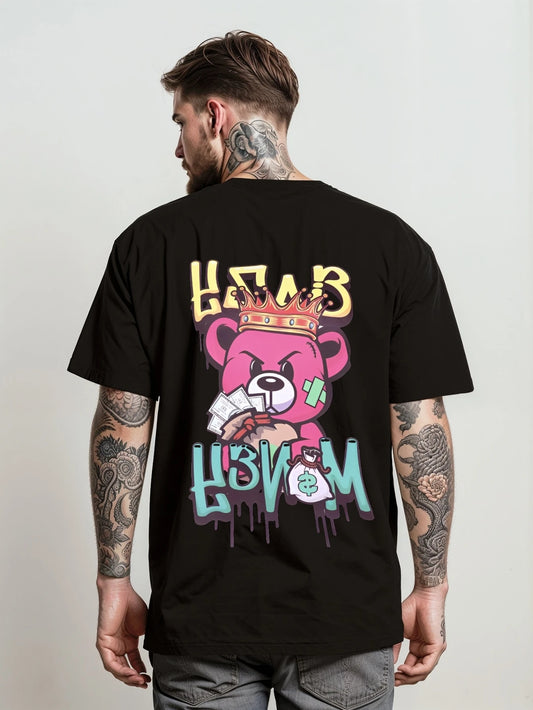 Men's Streetwear T-shirt Unisex Bear Money Shirt