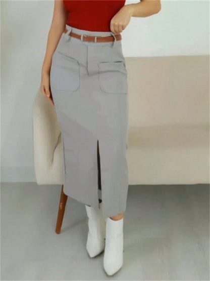 A-Lows A & L Saia Feminina Tailor Longa Com Anel Aberto (P ao GG) 17 Cores