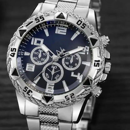 Relógio Masculino de Metal Pallyjane Prata – À Prova d'Água com LED Silver Master