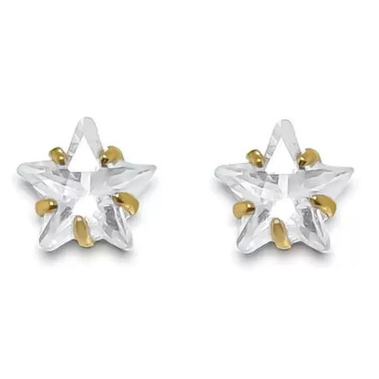 Conjunto Ouro 18K Ponto de Luz com Pingente, Brinco e Colar com Zircônia