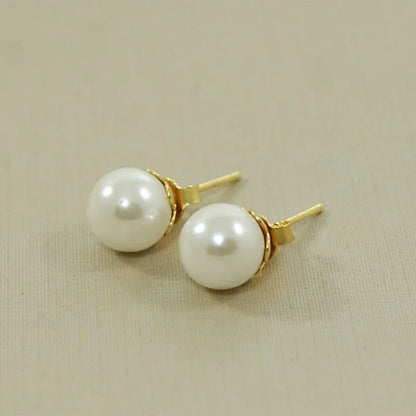 Conjunto de Colar Duplo com Pérolas e Brincos 12mm Banhado a Ouro 18K - Luxo e Garantia